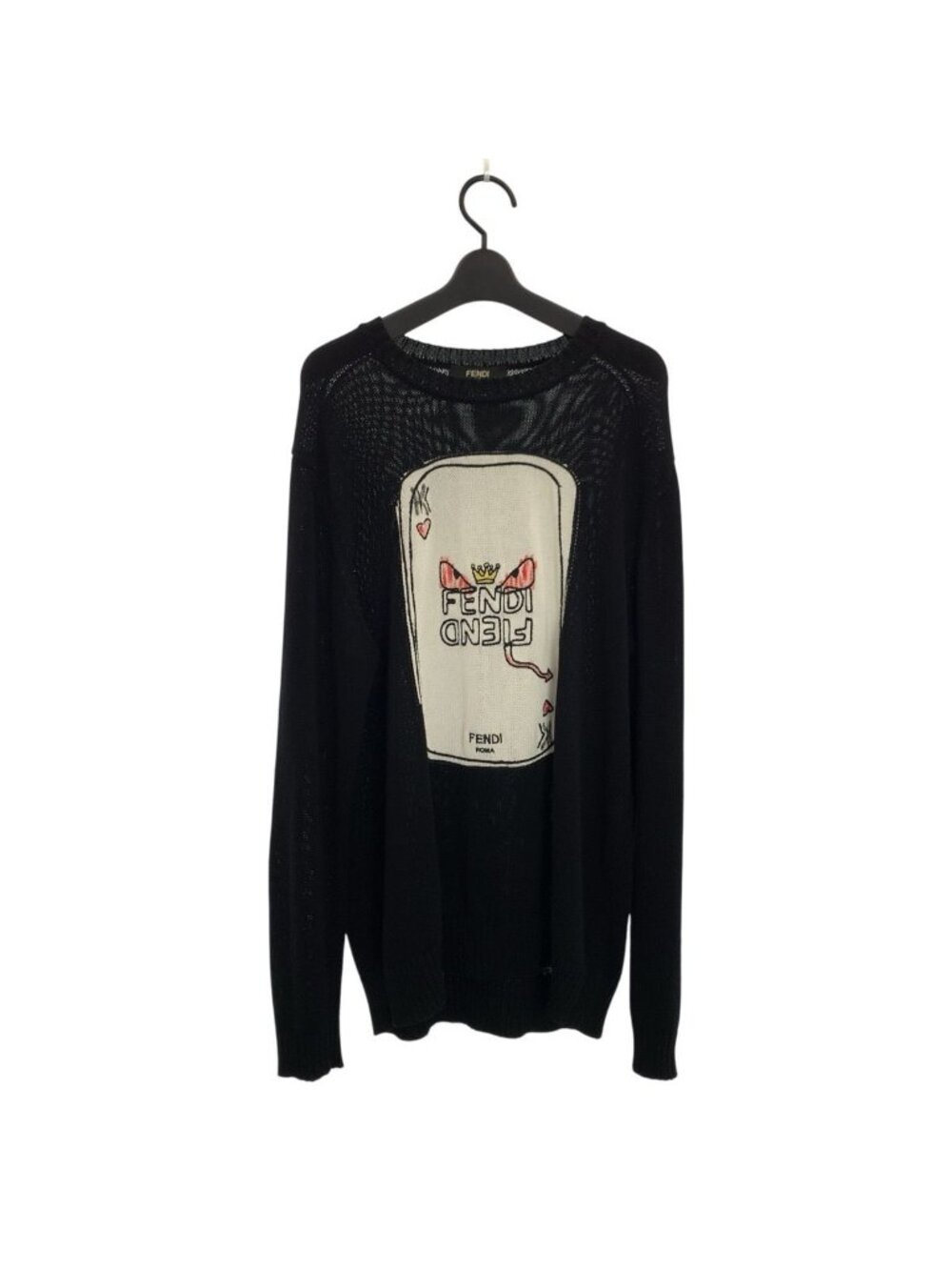 Fendi Bugs Eye Playing Cards Black Cotton Knit